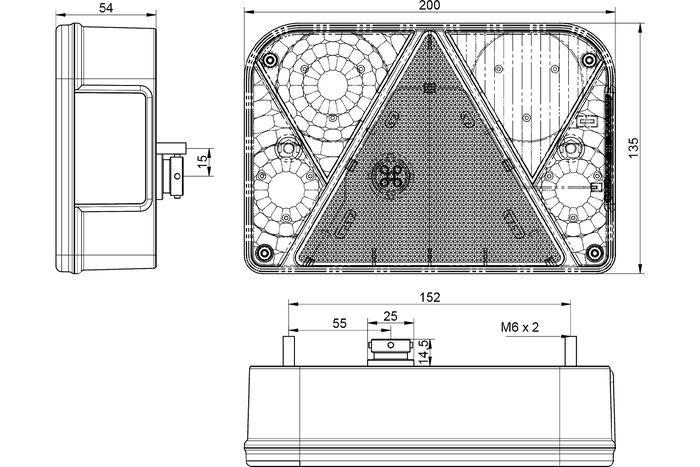 DOBPLAST DPT35 hátsó lámpa 6 funkciós bal oldali
