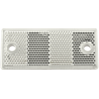 Téglalap alakú lyukas reflektor FEHÉR DOBPLAST 90x40mm fényvisszaverő lámpa