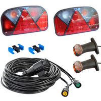 Lámpakészlet: ASPÖCK hátsó lámpák + ASPÖCK oldalsó helyzetjelző lámpák + MANTES 8m 13 tűs kábelköteg + gyorscsatlakozók