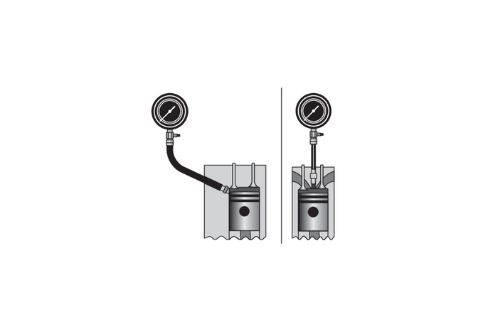YATO YT-7307 kompressziós nyomásmérő 16 elemes dízelmotorokhoz.