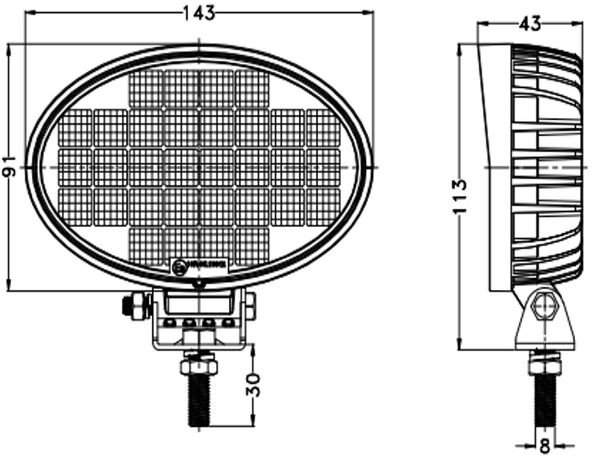 Munkalámpa reflektor TT TECHNOLOGY TT.13332 32xLED 2560lm ovális