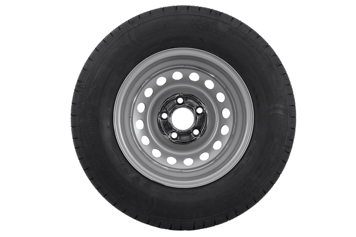 Megerősített pótkocsi kerék KENDA GUMIABRONCS 185/80 R14C 104/102N KENDA FELNI 5.5Jx14"H2 5x112 ET:30
