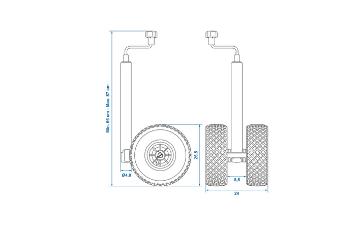 ProPlus 341508 pneumatikus nyomókerék 300kg 48mm 660-870mm