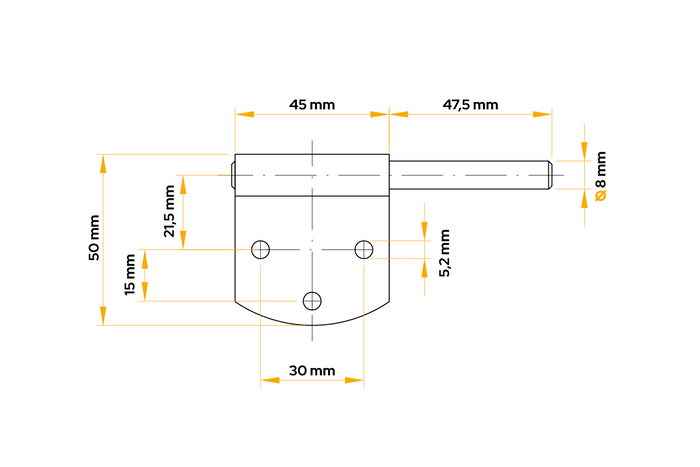 WINTERHOFF BSCHG 50-8-A pótkocsi oldalsó zsanértartó