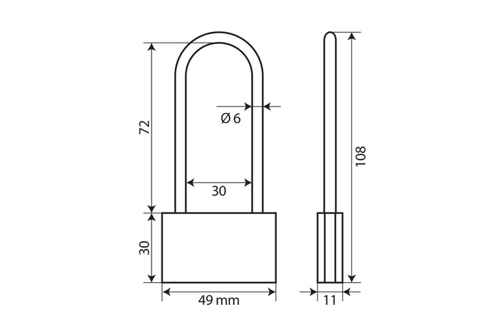 Réz lakat 50mm LAMP BASIC XL, fül átmérője 30mm