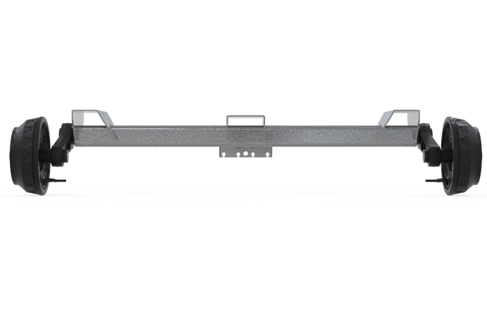 KNOTT VGB18 fékezett tengely pótkocsihoz/szállítóhoz 1800kg 1140/1248mm 1700mm 5x112