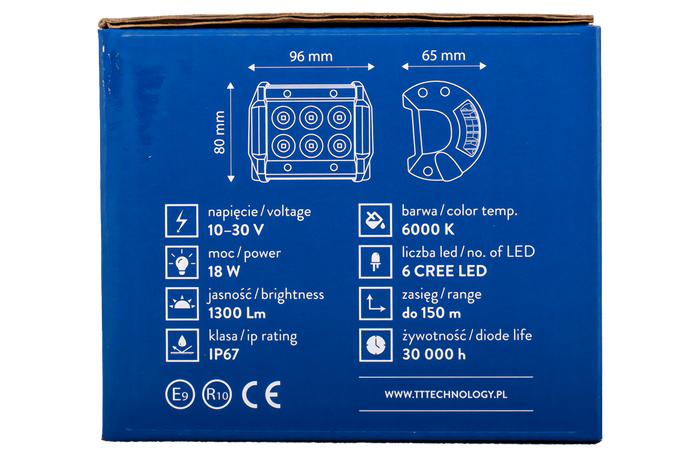 LED munkalámpa reflektorral TT TECHNOLOGY TT.28018F 6xLED 1300lm