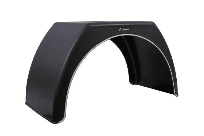 Dupla sárvédő pótkocsihoz 15-16" DOMAR DK3120 lapos kerékív 1000/510mm fehér felnivel