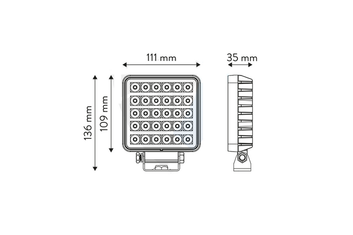 LED munkalámpa reflektorral TT TECHNOLOGY TT.13308-W 30xLED 2400lm kapcsolóval