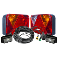 Lámpakészlet: DOBPLAST hátsó lámpák + DOBPLAST LED oldalsó helyzetjelző lámpák + MANTES 7m 13 tűs kábelköteg + gyorscsatlakozók