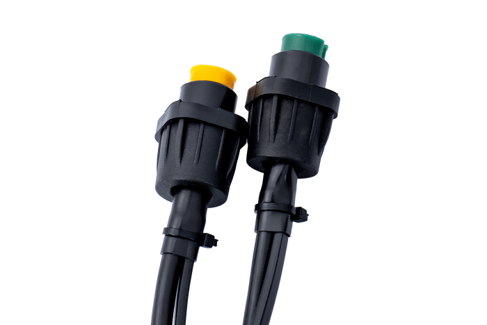 MANTES elektromos szerelés, utánfutó kábelköteg, 8 m, 13 tűs csatlakozó, 2x 5 tűs bajonettzár