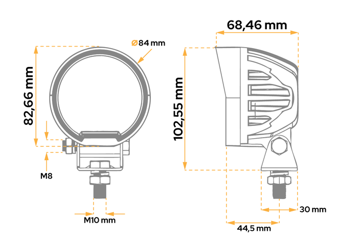 LED munkalámpa reflektor TT TECHNOLOGY TT.13465 64xLED 4200lm kerek