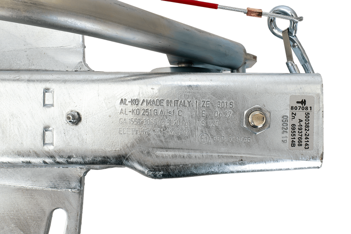 AL-KO 251G ráfutószerkezet AK301 vonóhoroggal 3000 kg-os pótkocsihoz V-típusú vonórúddal