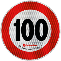 Fényvisszaverő matrica LÁMPA sebességkorlátozás 100 km/h B-33 tábla