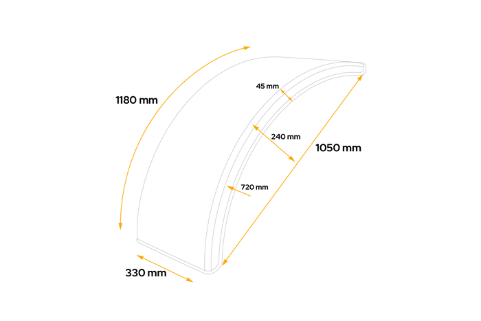 Sárvédő mezőgazdasági gépekhez 24-33" DOMAR T10125 kerékív 1050/330mm