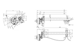 KNOTT VGB15MV fékezett tengely pótkocsihoz/szállítóhoz 1550kg 1616mm 2110mm 5x112