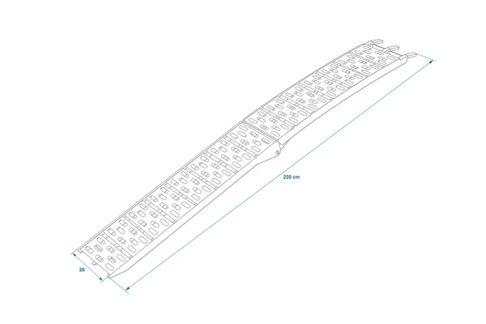 ProPlus 390096 összecsukható rámpa utánfutóhoz 220 cm 340 kg