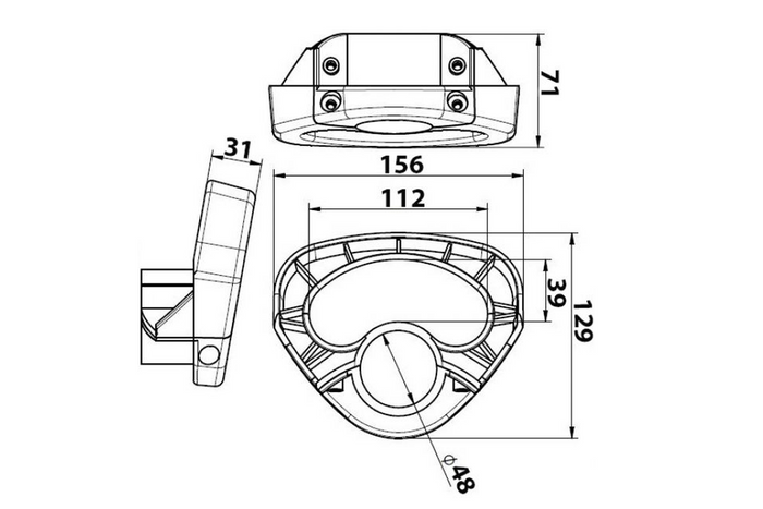 KNOTT 414004.001 irányító fogantyú 48 mm-es támasztókerékhez