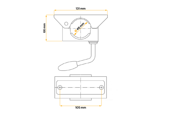 48 mm-es UNITRAILER támasztókerékhez való bilincs