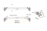 AL-KO EURO fékezett tengely pótkocsihoz/autószállítóhoz 1800kg 1650mm 2150mm 5x112
