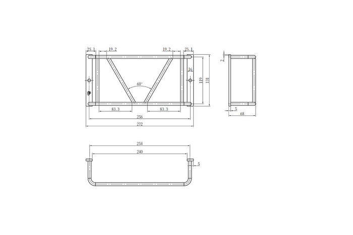 UNITRAILER hátsó lámpa védőrács fekete hátsó lámpaburkolat 260x125x70mm