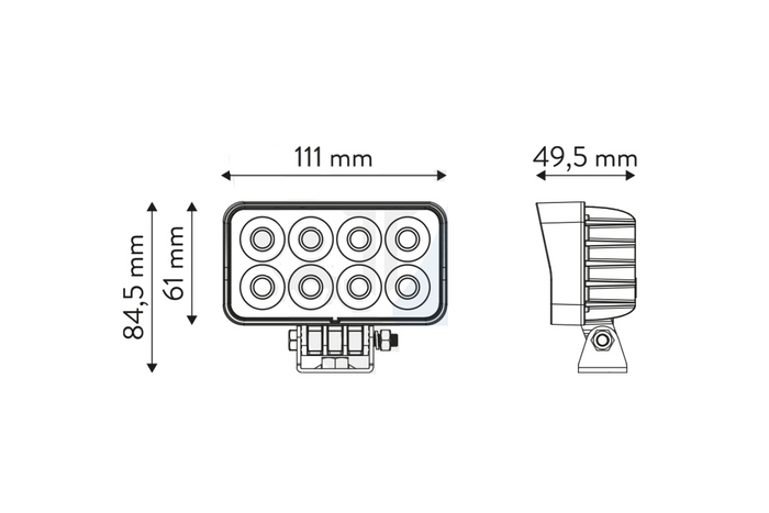 LED munkalámpa reflektor TT TECHNOLOGY FEKETE TT.13306 32xLED 2560lm téglalap alakú
