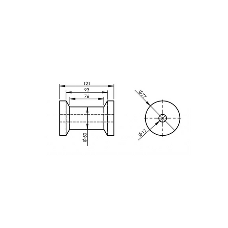 KNOTT 121 mm-es alsó gerincgörgő hajóutánfutóhoz