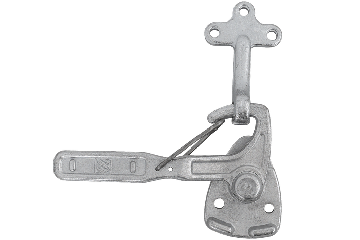 Bal oldali vonóhorog WINTERHOFF WV 10-L + WVG 10-A rögzítőelemekkel, teljes pótkocsi oldalsó zárral