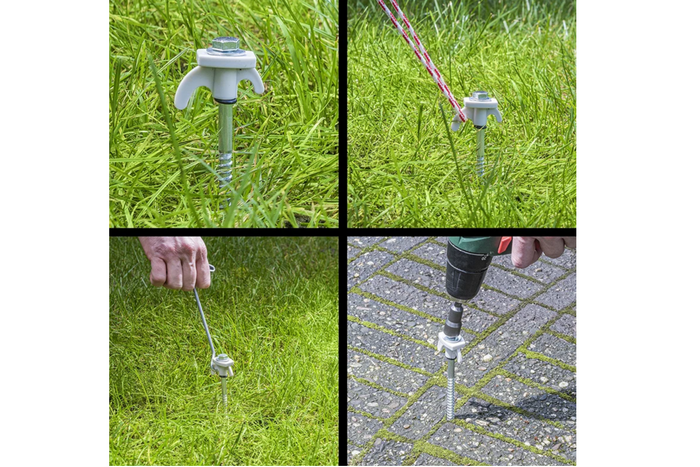 Csavarozható sátorcövek készlet ProPlus 365014 fémcövekekhez horoggal 20x20cm