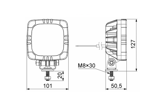 HORPOL ROCA LZD 2803 LED hátsó lámpa 3 funkciós univerzális tartóval