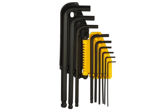 STANLEY imbuszkulcsok, gömbvégű hatszögletű kulcsok 1,5-10 mm, 9 darabos.