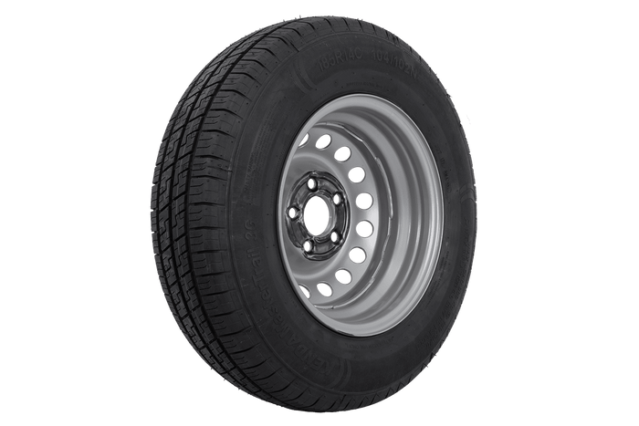 Megerősített pótkocsi kerék KENDA GUMIABRONCS 185/80 R14C 104/102N KENDA FELNI 5.5Jx14"H2 5x112 ET:30