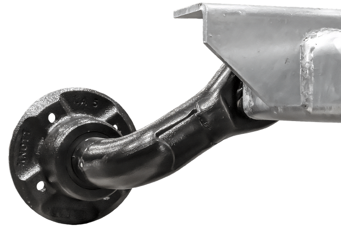 KNOTT VG7-L fékezetlen pótkocsi tengely 750kg 1200mm 1650mm 4x100