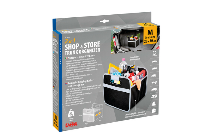 LAMPA Shop&amp;Store M bevásárlókosár összecsukható tárolóedény 32x27cm