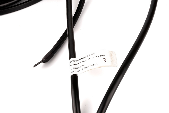 MANTES elektromos szerelés, utánfutó kábelköteg, 5,5 m, 13 tűs csatlakozó, 2x 5 tűs bajonettzár