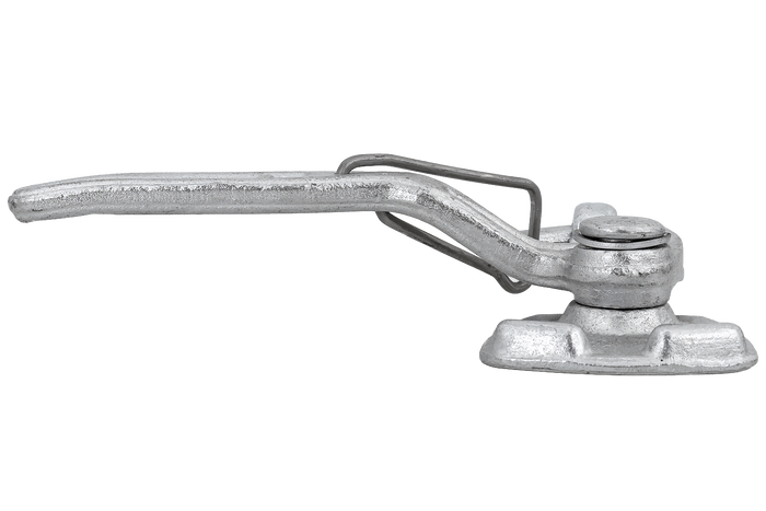 Bal oldali vonóhorog WINTERHOFF WV 10-L + WVG 10-A rögzítőelemekkel, teljes pótkocsi oldalsó zárral