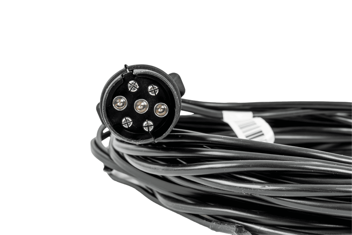 MANTES elektromos szerelés, utánfutó kábelköteg 7m, 7 tűs csatlakozó, 2x 5 tűs bajonettzár