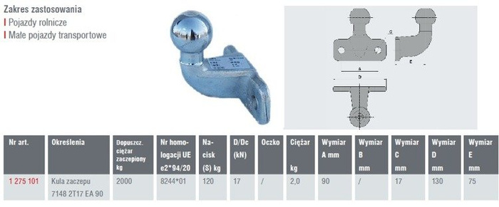 AL-KO vonóhorog 50mm 2000kg kovácsolt