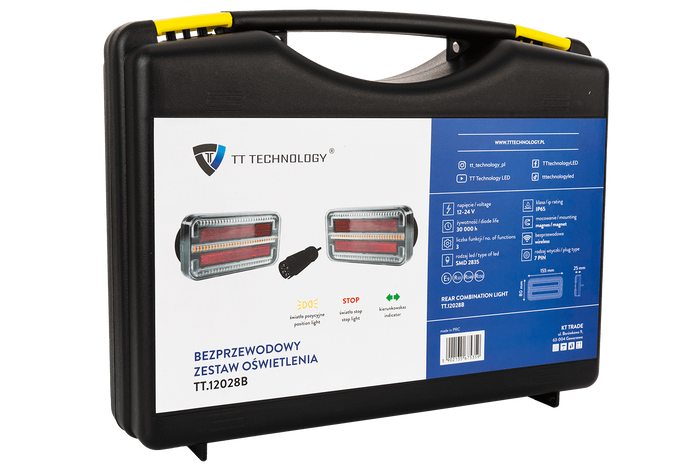 TT Technology TT.12028B LED hátsó lámpák, 3 funkció, bal + jobb, vezeték nélküli, mágneses