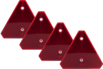Piros fényvisszaverő elakadásjelző háromszögek WAŚ 150 mm-es készlet 4 db-os fényvisszaverőkkel