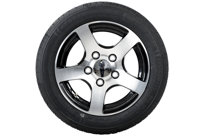 Erősített pótkocsi felni KENDA GUMIABRONCS 195/50 R13C 104/102N ALU FELNI STARCO polírozott 6Jx13"H2 5x112 ET:30