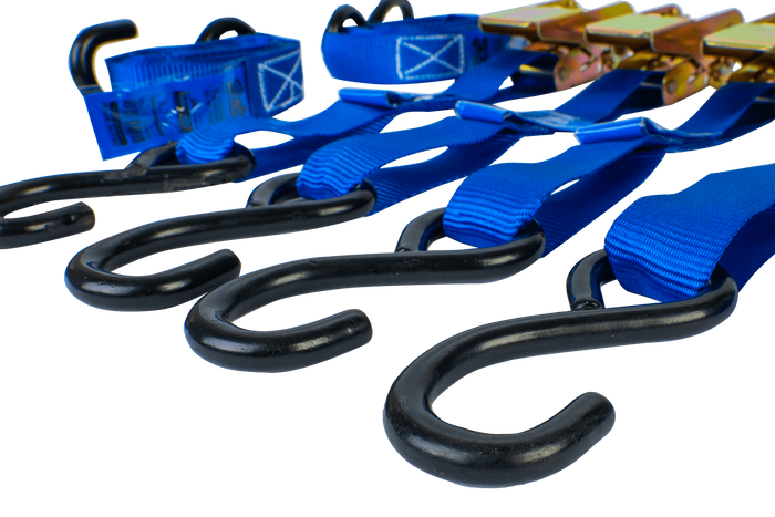 Négy darabos UNITRAILER szállítószalag-készlet feszítővel 4m/25mm/0.68t kék