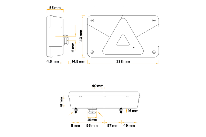 ASPÖCK Multipoint V LED hátsó lámpa, 6 funkció, jobb oldali