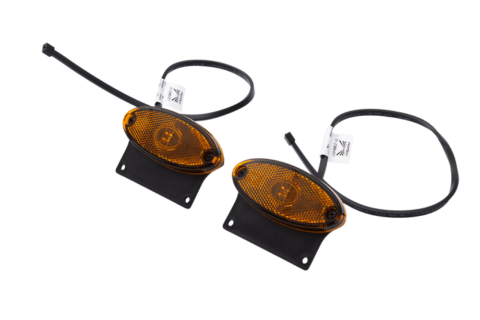 Két darabos ASPÖCK FLATPOINT II LED-es helyzetjelző lámpa szett, narancssárga, univerzális, tartóval