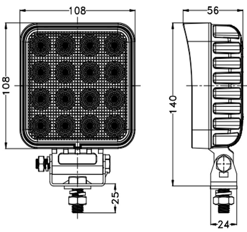 LED munkalámpa reflektor TT TECHNOLOGY TT.13364 64xLED 5120 Lm négyzet alakú