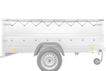 H-0 lapos alváz ponyvaborítással az UNITRAILER GARDEN TRAILER 230 KIPP pótkocsihoz
