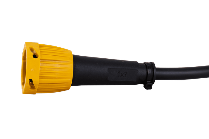 FRISTOM 6 tűs bal oldali bajonettzáras pótkocsihoz, sárga, 1 m kábellel