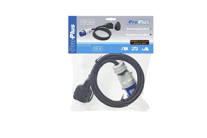 CEE dugós és védőérintkezős aljzatos adapter 16A 230V ProPlus 373530DE kábel 150cm